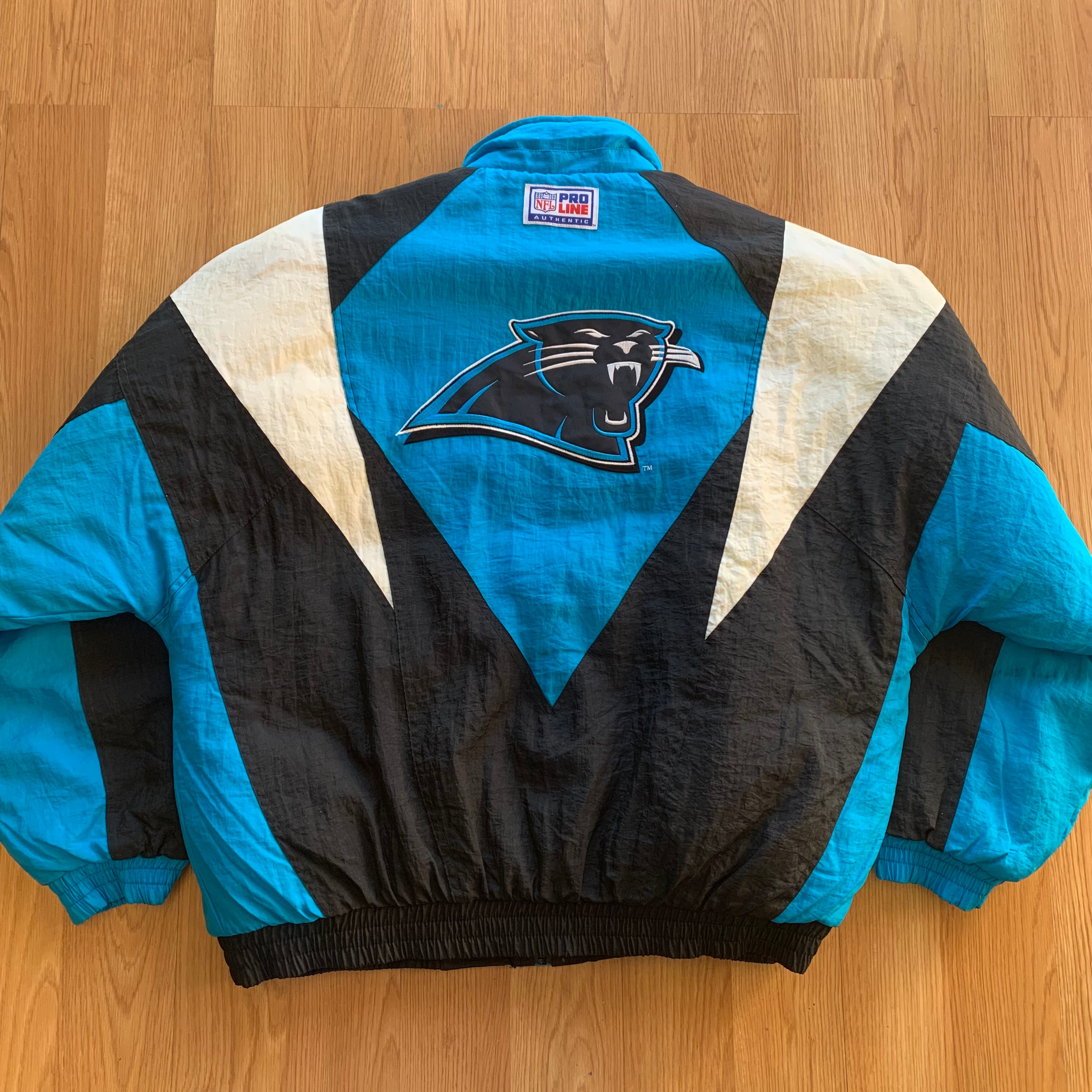 Vintage 90s Carolina Panthers Puffer Jacket NFL Pro Line Coat Men Large  Sweater