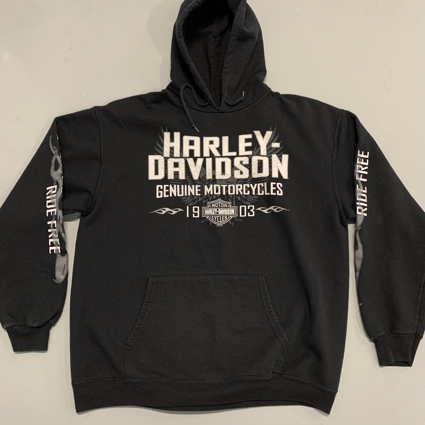 Harley Davidson Flames Hoodie L