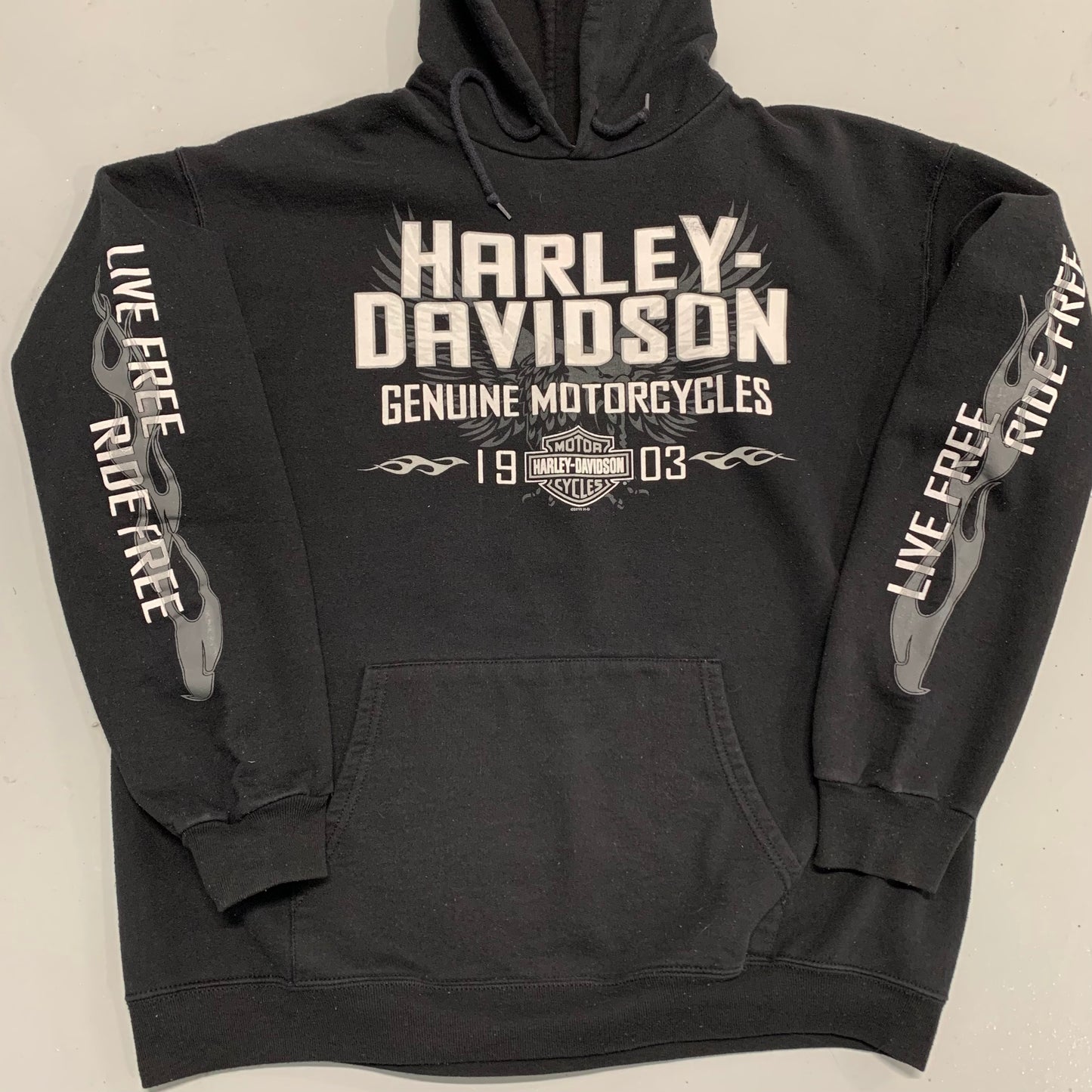 Harley Davidson Flames Hoodie L