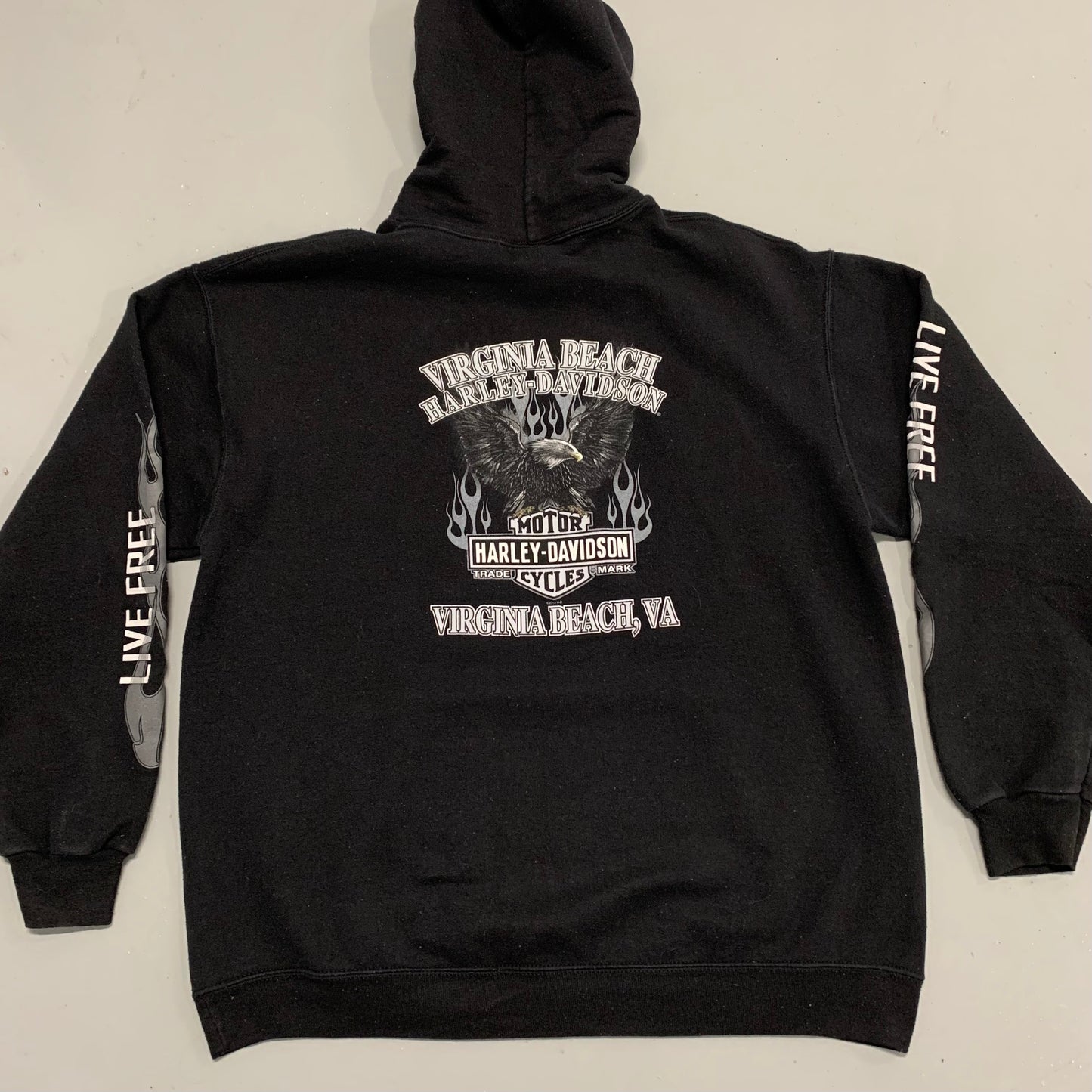 Harley Davidson Flames Hoodie L