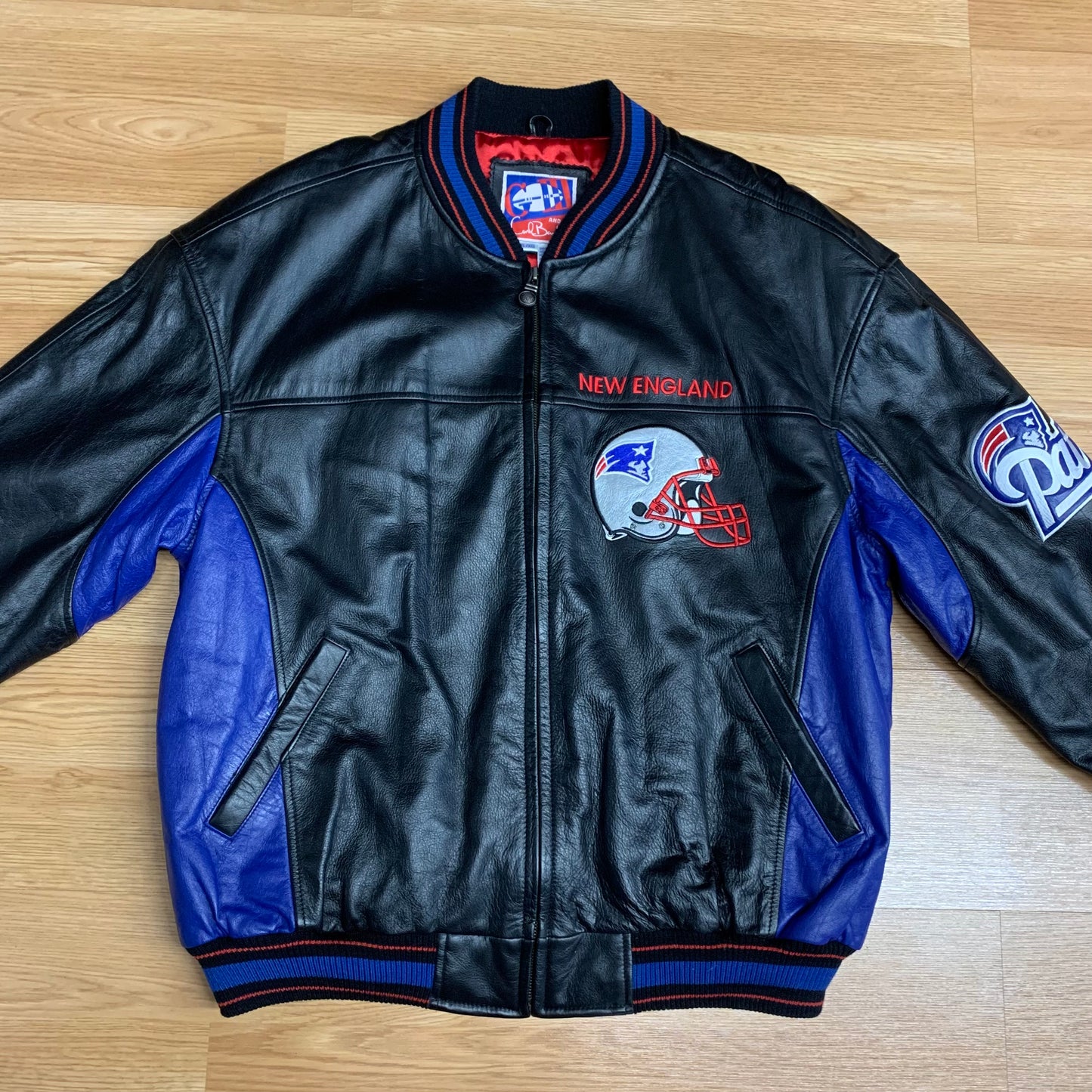 NE Patriots Leather Jacket XL
